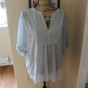 Vince Camuto Sheer Blue Top